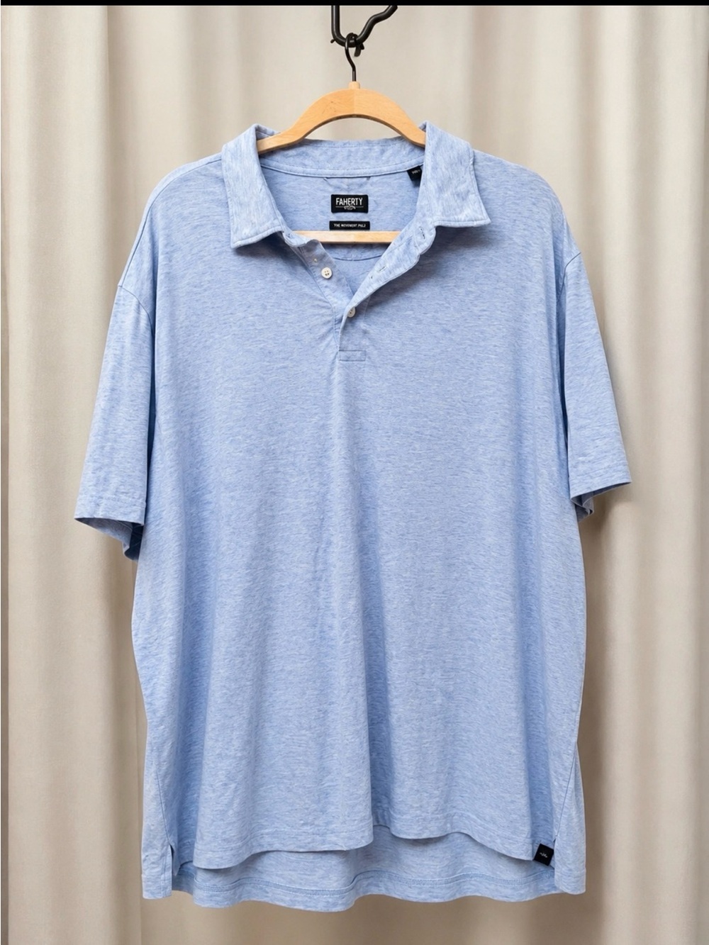 Faherty The Movement Polo Shirt XXL Light Blue Pima Cotton Modal Performance - Picture 3 of 8